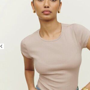 Reformation Hartley Knit Tee, Sand